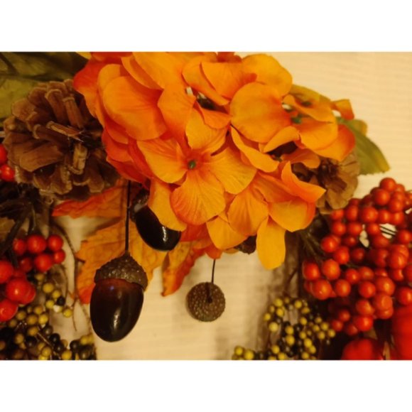 26 Inch Mini Pumpkins Berries Fall Wreaths for Front Door Dacoration - Picture 5 of 10